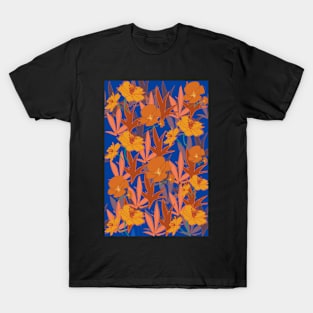 Orange Flower pattern T-Shirt